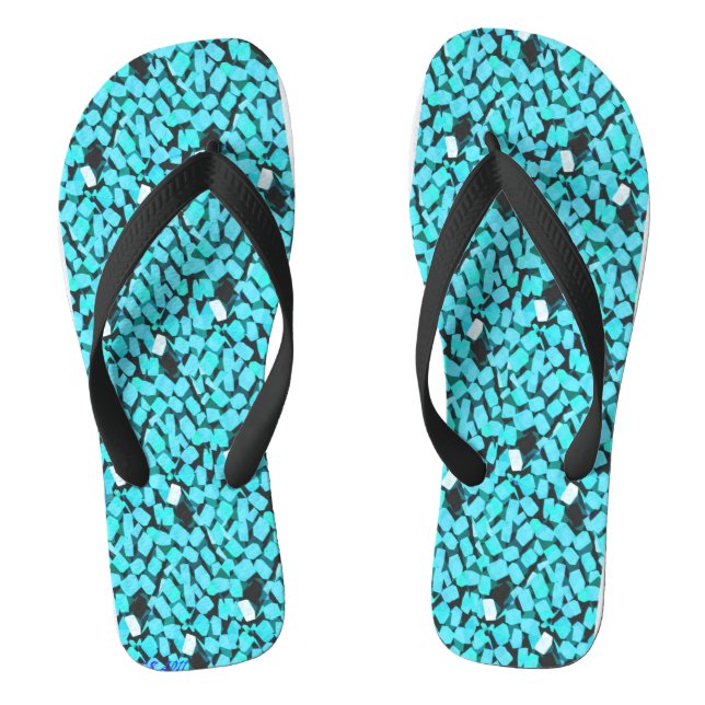 Bleu Avalanche larges tongs (Semelle)