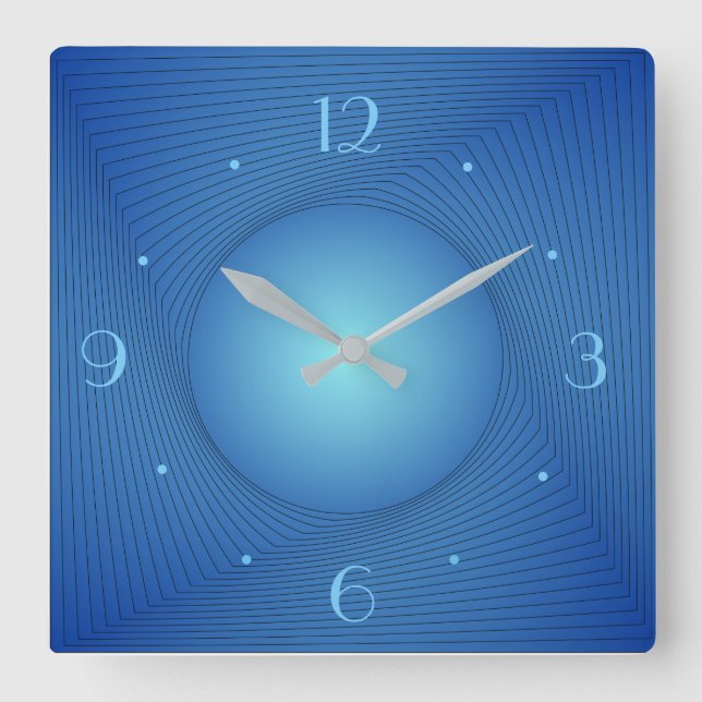 Bleu avec centre circulaire > Horloge de cuisine (Recto)