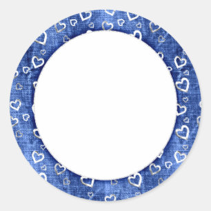 Bleu avec Sticker Monogram Coeur Argent