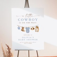 Bleu Baby Clothesline Petit Baby shower Cowboy
