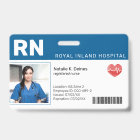 Bleu | Badge d'identification photo d'employé médi