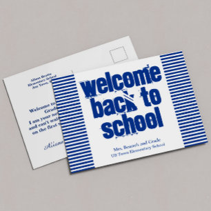Bleu Bienvenue Retour à l'école Carte postale
