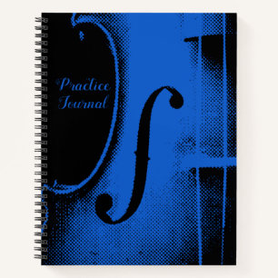 Bleu Black Violon Musique Leçon Journal de pratiqu