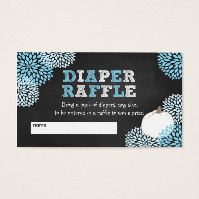 Bleu blanc baby shower Citrouille billets de tombo (Devant)