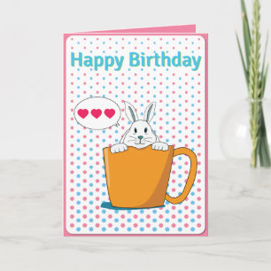 Bleu blanc Bonne carte d'anniversaire