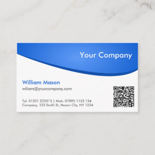 Bleu blanc courbe QR, Carte de visite professionne