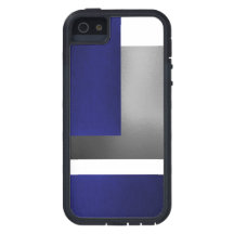 Bleu blanc et argent Comtemporary Iphone 5 Coque