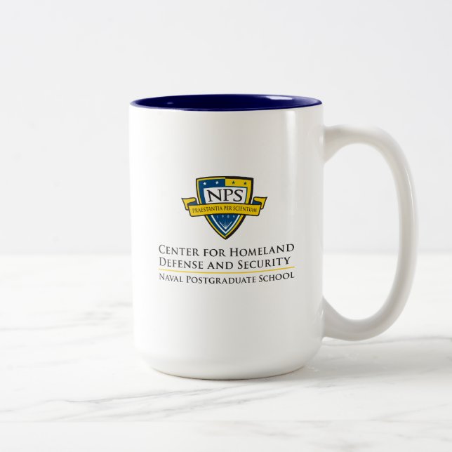 Bleu blanc et bleu marine Mug à deux tons 15oz - L (Droit)