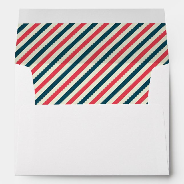 Bleu, blanc et rouge Diagonal - Enveloppe (Dos (Bas))