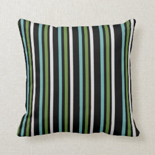 Bleu, blanc et vert Coussin extérieur
