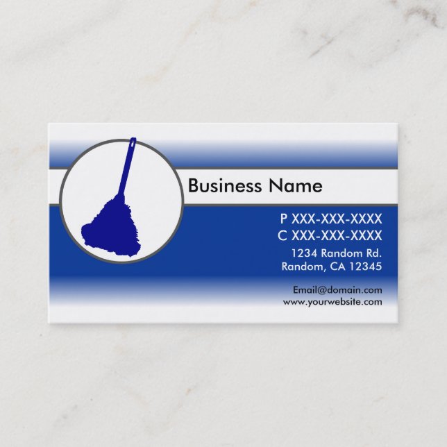 Bleu blanc fade plumes duvet cartes de visite (Devant)