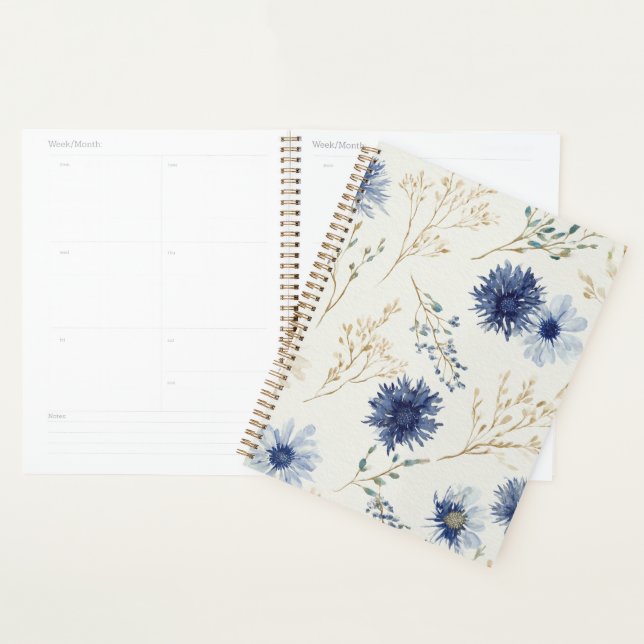 Bleu Blanc Floral  (Devant avec enveloppe)