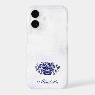 Bleu blanc floral personnalisé rustique bleu 4.25x