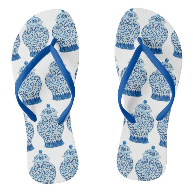 Bleu Blanc Ginger Jar Thongs tongs tongs (Semelle)