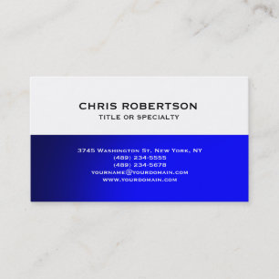 Bleu blanc Moderne Simple Carte de visite simple
