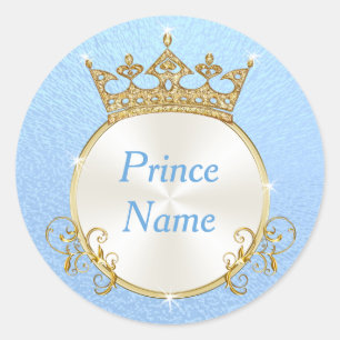 Bleu Blanc Personnaliser Prince Stickers Baby show