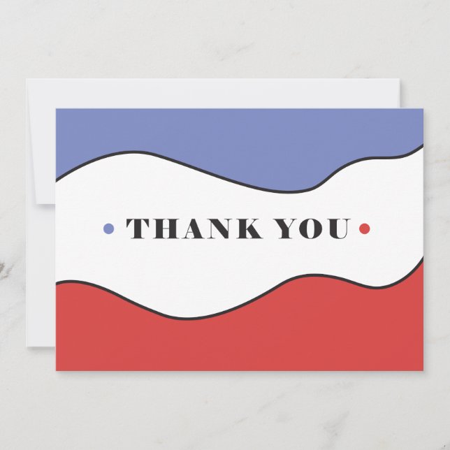 Bleu, Blanc, Rouge - Carte de remerciements (Devant)