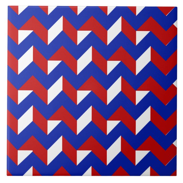 Bleu blanc rouge d'Esher Motif VII Carreaux en cér (Devant)