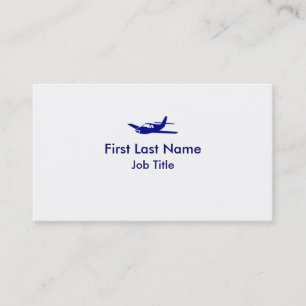 Bleu blanc simple avion sur mesure cartes de visit