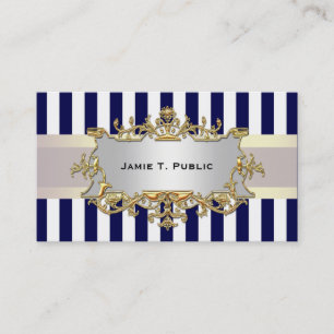 Bleu Blancs, Ruban Blanc, Étiquette encadré Or