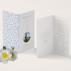 Bleu bleu blanc floral marguerite Mariage Photo