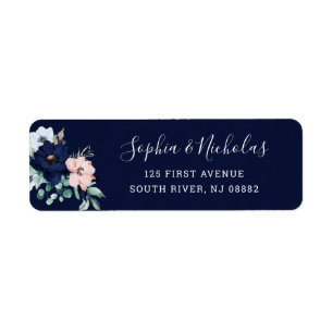 Bleu bleu marine floral