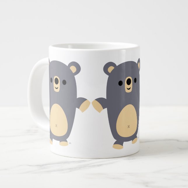 Bleu Bleu mignon Cartoon Ours Jumbo Mug (Devant gauche)
