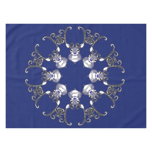Bleu Bleu renne nappe de flocon de rennes (Devant (Horizontal))