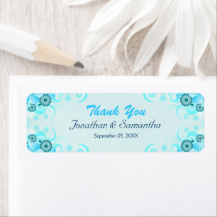 Bleu bleu Turquoise Floral Petit mariage préfér
