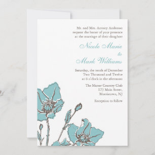 Bleu Blossoms Invitations de mariage
