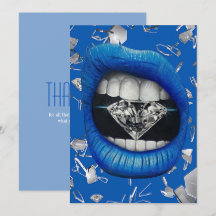 Bleu brisé verre et diamants sac fourre-tout merci