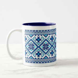 Bleu broderie ukrainienne (vyshyvanka) mug