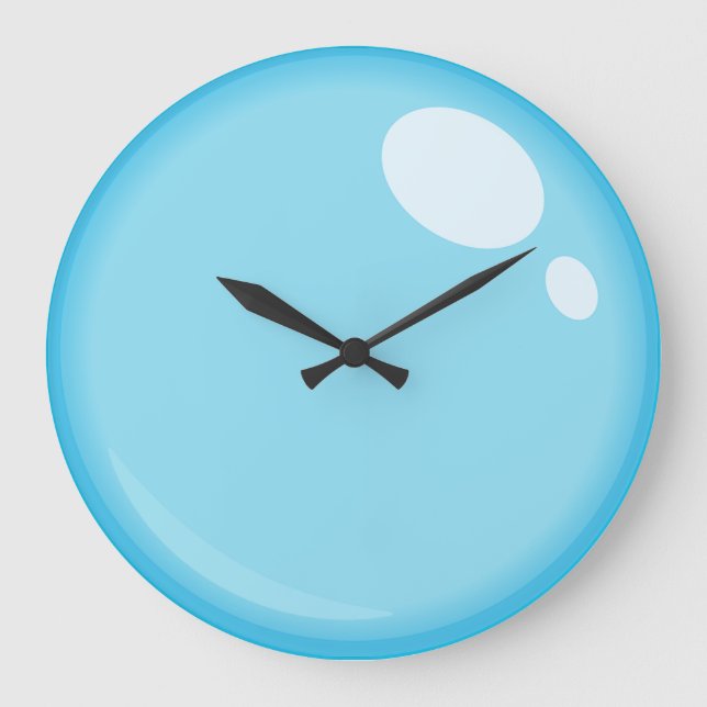 Bleu Buble Salle de bain Horloge murale (Recto)