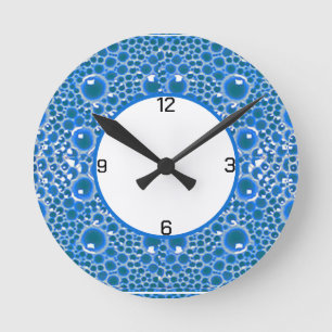 Bleu bulleMur Horloge pour salle de bain