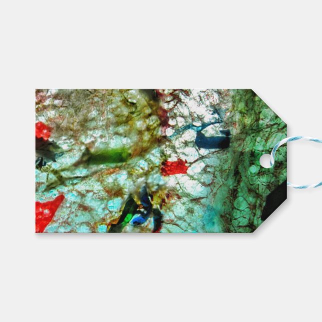 Bleu calme abstrait étiquette cadeau, Bleu décontr (Devant (Horizontal))