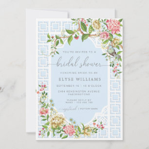 Bleu Chinoiserie Bridal Douche Trianon Invitation