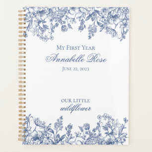 Bleu Chinoiserie Vintage Floral Ma Première Année