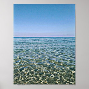 Bleu ciel et belle mer calme Poster