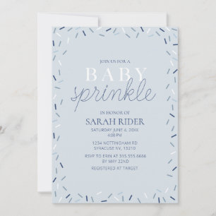 Bleu clair Bébé Saupoudrer Douche Invitation