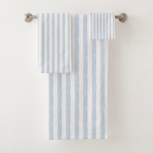 Bleu clair blanc côtier rayé scandinave atténué