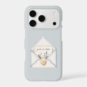 Bleu Clair Crème Enveloppe Cœur Floral Français