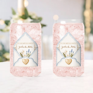 Bleu Clair Crème Enveloppe Cœur Floral Français