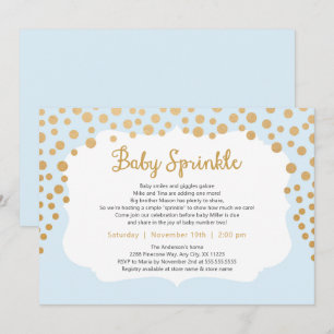 Bleu clair enfant invitation d'arrosage bébé, bébé