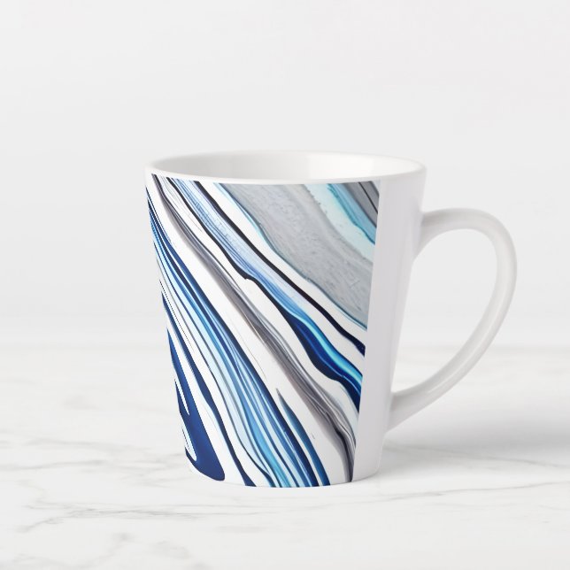 Bleu clair et Marbre blanc Veines Variation Mug (Droite)
