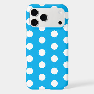 Bleu clair et pois blancs 
