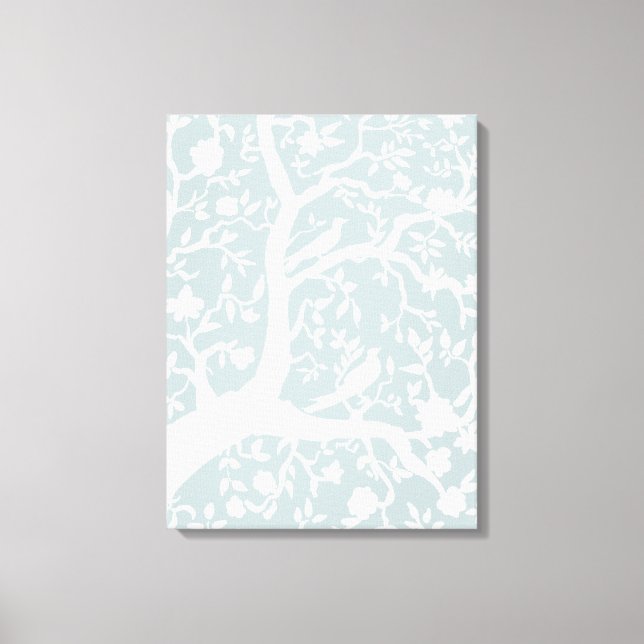 Bleu clair Grande Chinoiserie toile d'art (Recto)