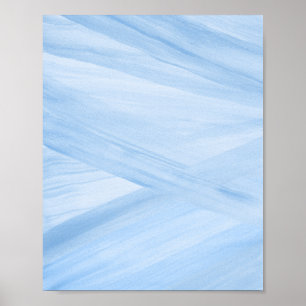 Bleu clair Lignes Abstraites Brosse Poster d'Art