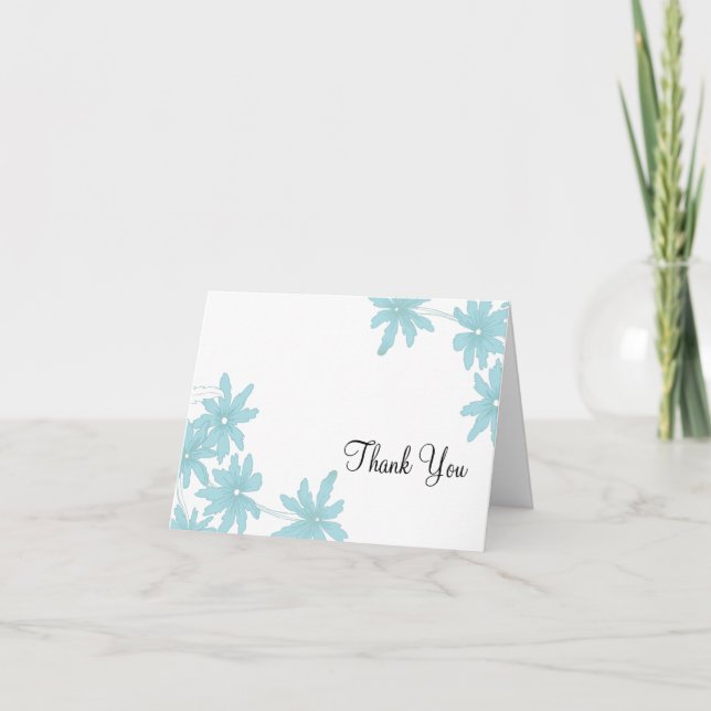 Bleu clair marguerites Merci de Bridesmaid (Devant)