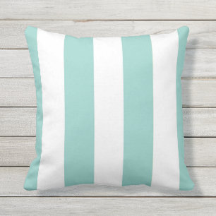 Bleu Clair Rayures d'Awning Extérieur Oreiller