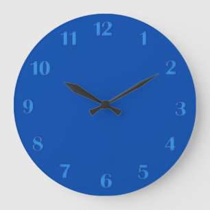 Bleu Cobalt massif avec chiffres bleus Horloge mur